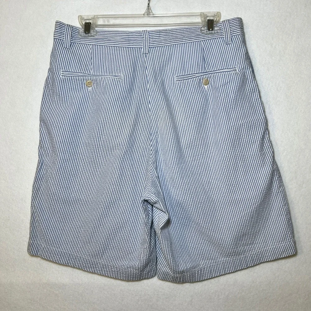 Polo Ralph Lauren Tyler Shorts Men's Blue White Seersucker Striped Coastal 33